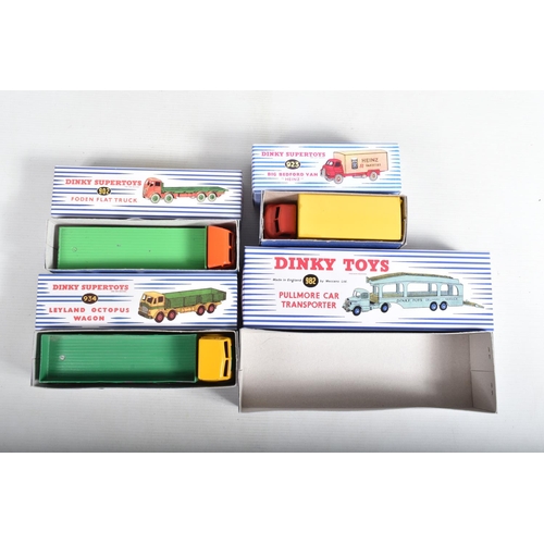 45 - FIVE BOXED REPAINTED AND RESTORED DINKY TOYS LORRIES/TRUCKS AND VANS, all have been repainted and re... 