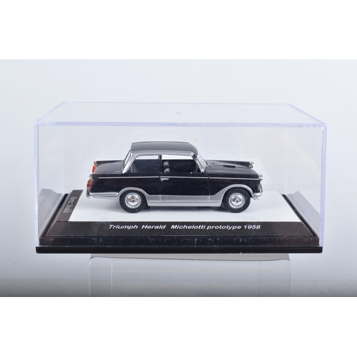 50 - SIX DERREZ RESIN 1/43 SCALE TRIUMPH HERALD/GAZEL MODELS, 12/50 Skylight, two different 1958 Michelot... 