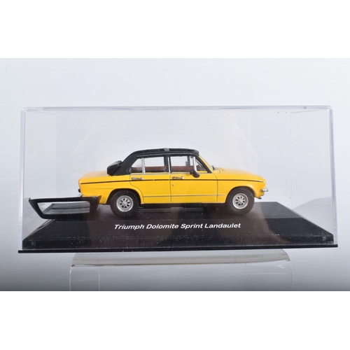 55 - FIVE BOXED TRIUMPH 2000 AND DOLOMITE CAR MODELS, all 1/43 scale, 2000 are Crossway Models 1966 Monte... 