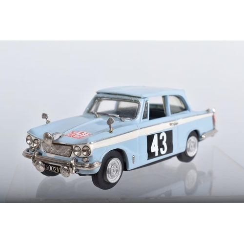 61 - FOUR CONSTRUCTED K & R REPLICAS TRIUMPH SPORTS CAR MODEL KITS, all 1/43 white metal kits that have b... 