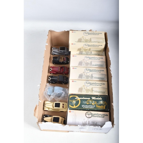 62 - SEVEN BOXED LANSDOWNE (BROOKLIN) 1/43 SCALE WHITEMETAL TRIUMPH CAR MODELS, 1935 Vitesse Flow-Free, N... 