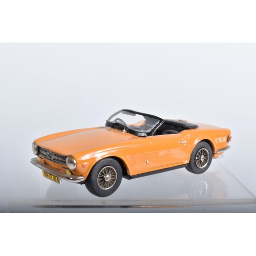 65 - SIX BOXED TRIUMPH TR4 AND TR6 SPORTS CAR MODELS, all 1/43 scale, TR4 are Provence Moulage TR4S RN59,... 