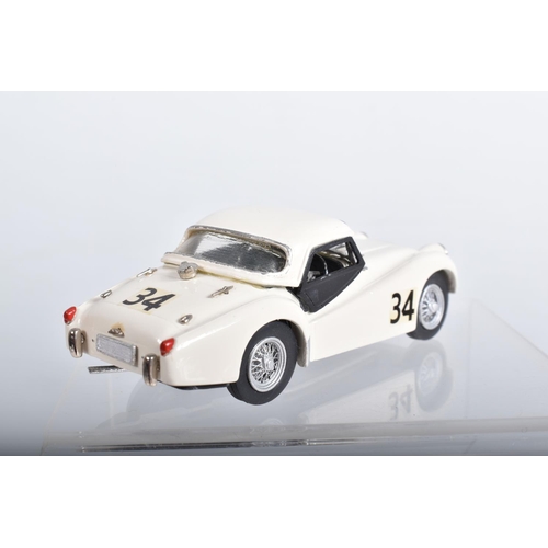 66 - SIX BOXED TRIUMPH TR3, TR3A & TR3B SPORTS CAR MODELS,  all 1/43 scale, K & R Replicas red open top w... 