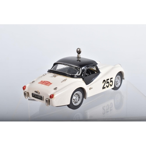 67 - FIVE BOXED K & R REPLICAS TRIUMPH TR2 SPORTS CAR MODELS, all 1/43 scale, 1954 Tourist Trophy car RN2... 