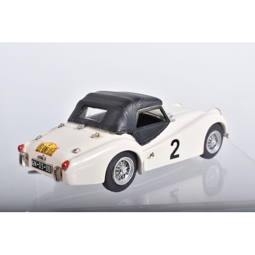 67 - FIVE BOXED K & R REPLICAS TRIUMPH TR2 SPORTS CAR MODELS, all 1/43 scale, 1954 Tourist Trophy car RN2... 