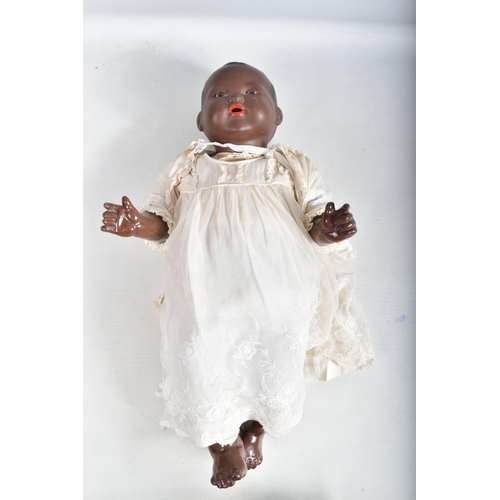 73 - TWO ARMAND MARSEILLE BISQUE HEAD DOLLS, larger one with nape of neck marked 'A.M. Germany. 351/8K', ... 