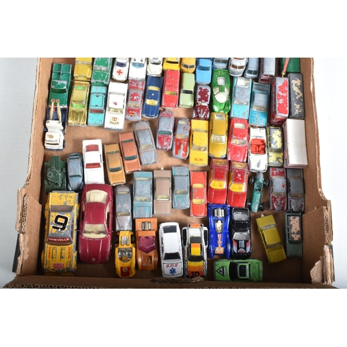 74 - A QUANTITY OF UNBOXED AND ASSORTED PLAYWORN DIECAST VEHICLES, majority are Matchbox 1 - 75 series or... 