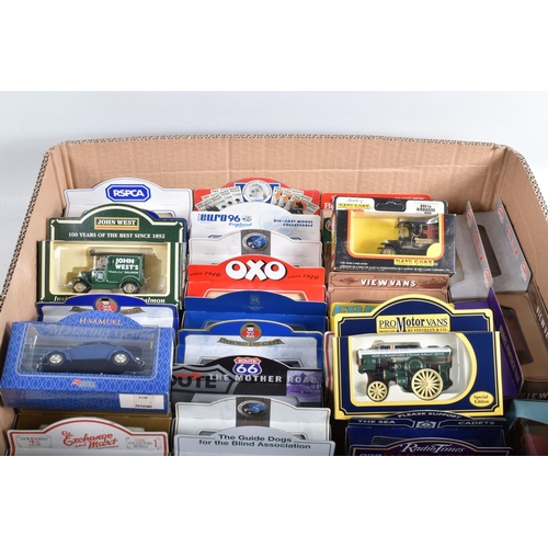 78 - TWO LARGE TRAYS OF BOXED LLEDO MODEL DIECAST VEHICLES, mostly promotional models, some included are ... 