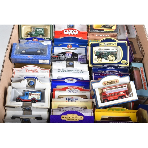 78 - TWO LARGE TRAYS OF BOXED LLEDO MODEL DIECAST VEHICLES, mostly promotional models, some included are ... 