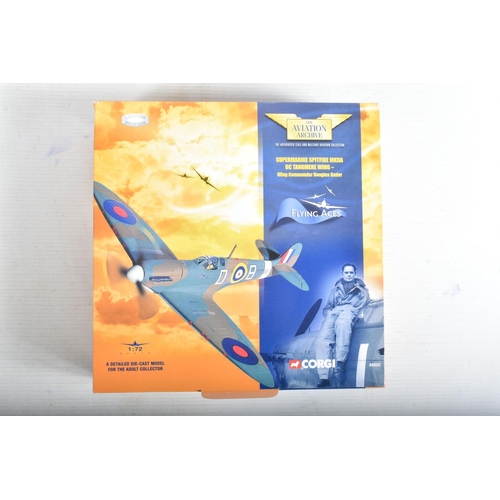 81 - SIX BOXED 1:72 SCALE CORGI AVIATION ARCHIVE FLYING ACES DIECAST MODEL AIRCRAFT, the first is a Super... 