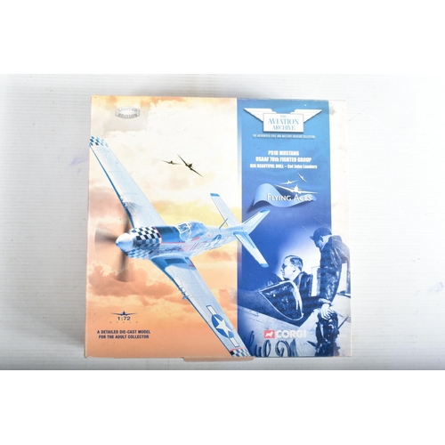 81 - SIX BOXED 1:72 SCALE CORGI AVIATION ARCHIVE FLYING ACES DIECAST MODEL AIRCRAFT, the first is a Super... 