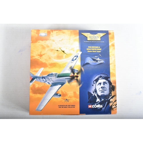 81 - SIX BOXED 1:72 SCALE CORGI AVIATION ARCHIVE FLYING ACES DIECAST MODEL AIRCRAFT, the first is a Super... 