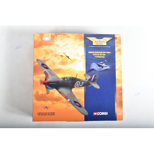 81 - SIX BOXED 1:72 SCALE CORGI AVIATION ARCHIVE FLYING ACES DIECAST MODEL AIRCRAFT, the first is a Super... 