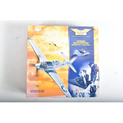 81 - SIX BOXED 1:72 SCALE CORGI AVIATION ARCHIVE FLYING ACES DIECAST MODEL AIRCRAFT, the first is a Super... 