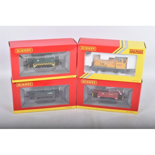 292 - FOUR BOXED OO GAUGE HORNBY MODEL RAILWAY LOCOMOTIVES, to a 4wDH Diesel Sentinel no. 19 in Green with... 