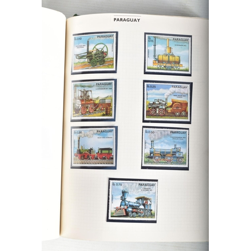 407 - WORLDWIDE COLLECTION OF STAMPS AS TRAIN THEMATICS