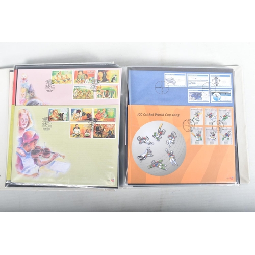 408 - BANANA BOX WITH COLLECTION OF WORLDWIDE FDCS IN ALBUMS, OFTEN ANIMAL THEMATICS, ALSO SOME FRAMED ITE... 