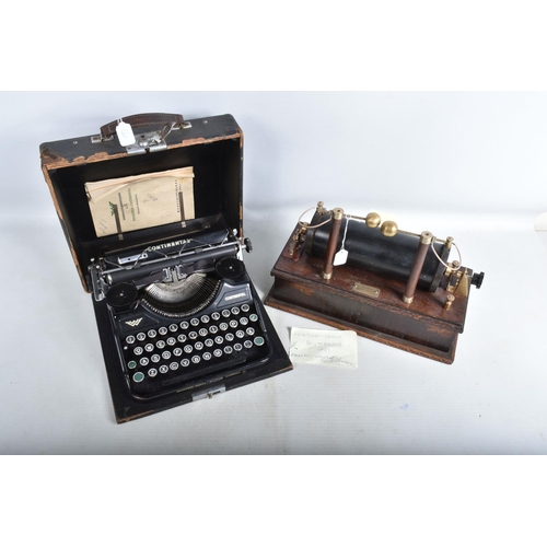 415 - A REPLICA OF A NINETEENTH CENTURY WIRELESS TELEGRAPHIC MACHINE AND A TWENTIETH CENTURY 1944 GERMAN T... 