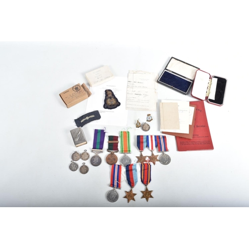 438 - A COLLECTION OF WWII AND LATER MEDALS AND EPHEMERA, to include a set of three that are swing mounted... 