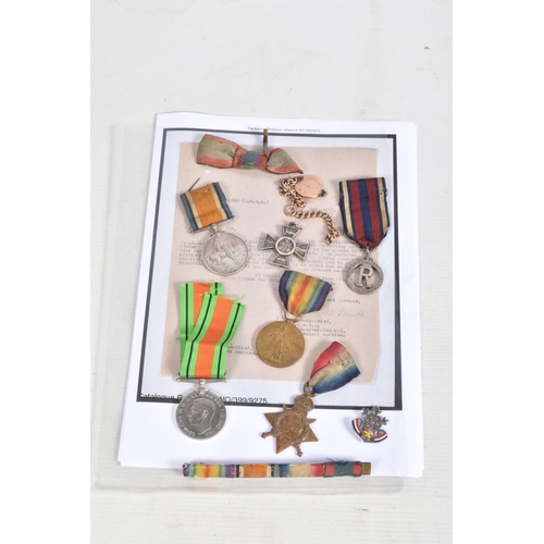 447 - A 1914-15 TRIO OF MEDALS AND A WWI QUEEN ALEXANDER IMPERIAL MILITARY NURSING RESERVE 2ND CLASS ROYAL... 