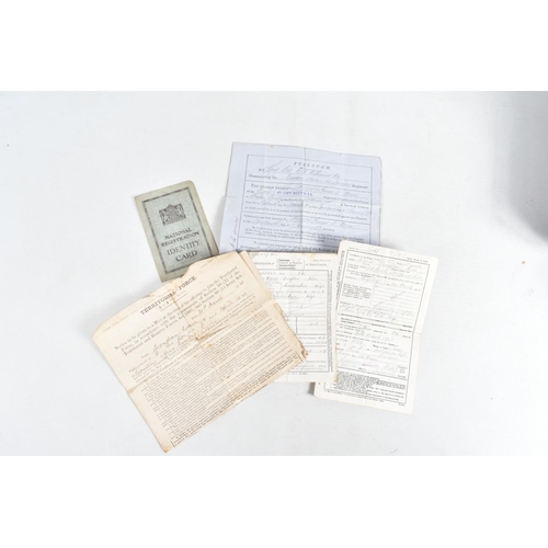 449 - A WWI PAIR OF LEICESTERSHIRE REGIMENT MEDALS, ASSORTED EPHEMERA AND SAFE DRIVING MEDALS, the WWI pai... 