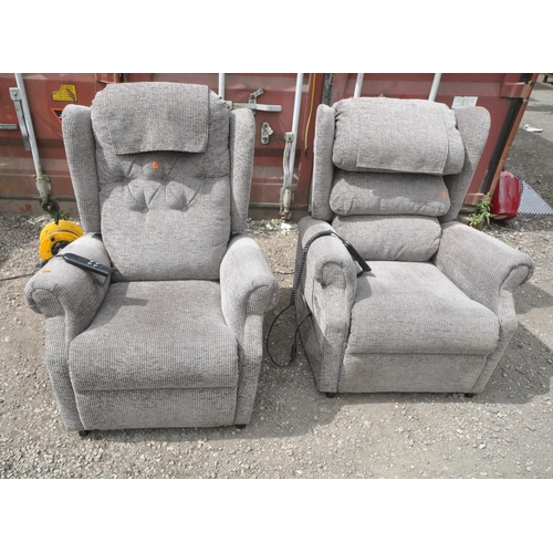 1312 - A PAIR OF COSI CHAIR ELECTRIC RISE AND RECLINE ARMCHAIRS, width 83cm x depth 81cm x height 111cm (co... 