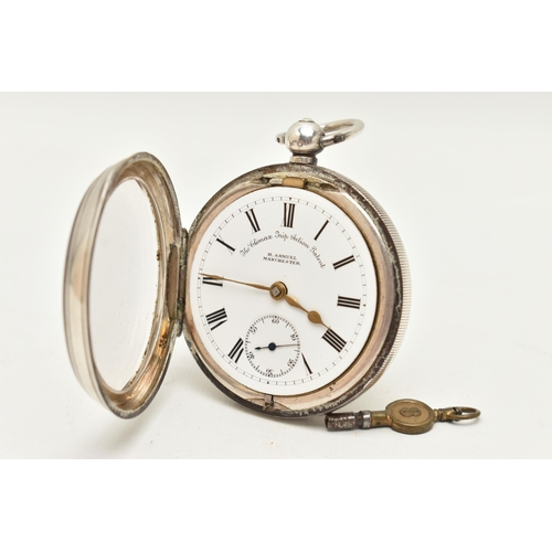 74 - AN EARLY 20TH CENTURY SILVER OPEN FACE POCKET WATCH, key wound, round white dial signed 'The Climax ... 