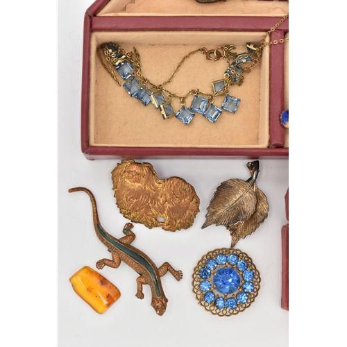 85 - AN ASSORTMENT OF JEWELLERY, to include a white metal faith, hope and charity charm, a small St Chris... 