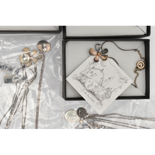 99 - A SELECTION OF 'LINDA MACDONALD' NECKLACES, to include thirteen silver necklaces, predominantly flor... 