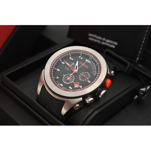 108 - THREE GENTLEMAN'S WRISTWATCHES WITH BOXES AND PAPERWORK, the first a Ducati chronograph 5030, with b... 