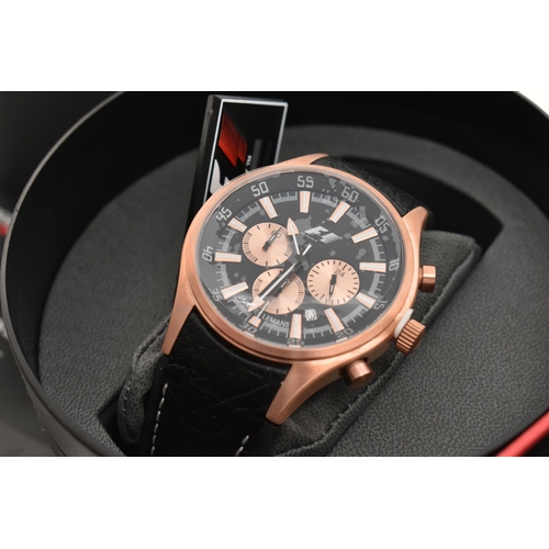 108 - THREE GENTLEMAN'S WRISTWATCHES WITH BOXES AND PAPERWORK, the first a Ducati chronograph 5030, with b... 