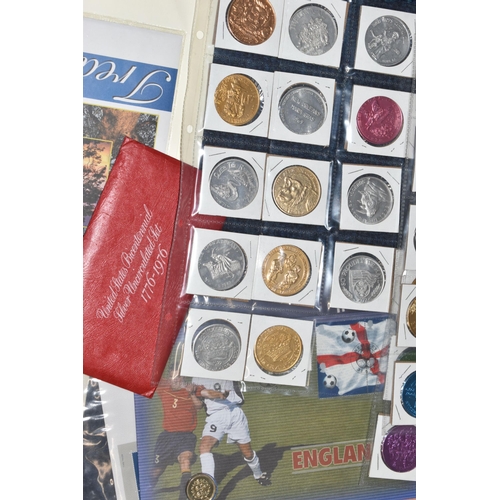 158 - A PLASTIC STORAGE TUB AND CARDBOARD BOX CONTAINING MIXED COINS, to include an album of 1st Day Cover... 