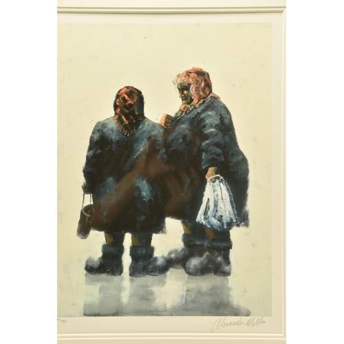 294 - ALEXANDER MILLAR (SCOTLAND 1960) 'GOSSIPS', a signed limited edition print on paper, depicting two f... 