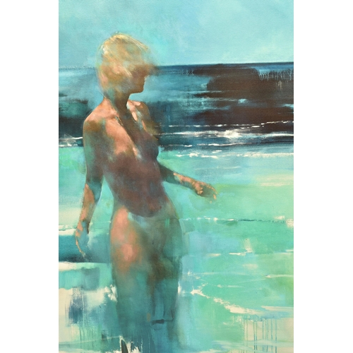 297 - BILL BATE (BRITISH 1962) 'SIROCCO', a signed limited edition print on canvas, depicting a semi-nude ... 