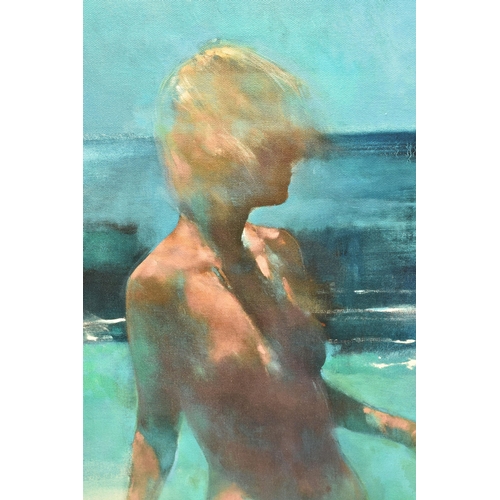 297 - BILL BATE (BRITISH 1962) 'SIROCCO', a signed limited edition print on canvas, depicting a semi-nude ... 