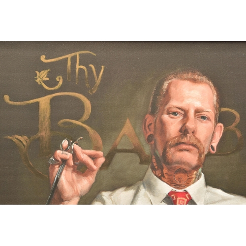 304 - VINCENT KAMP (BRITISH CONTEMPORARY) 'TRUST THY BARBER', a signed limited edition print depicting a t... 