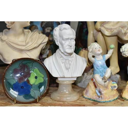 329 - A GROUP OF NAMED ORNAMENTS, comprising two Royal Worcester 'Days of the Week' figurines 3256 Sunday'... 