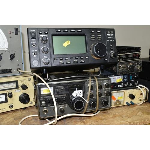 330 - A QUANTITY OF HAM RADIOS, a collection of amateur radio equipment to include an Irwin LVpower supply... 