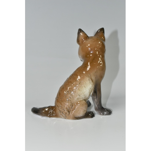 357 - A ROSENTHAL FIGURE OF A SEATED FOX CUB, by Georg Kuspert, no 5008, height 12.5cm (1) (Condition Repo... 