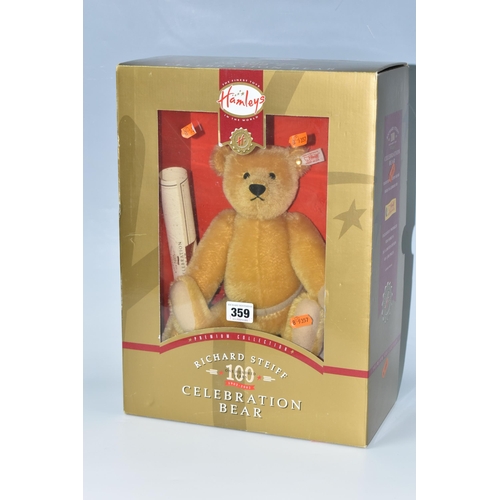 359 - A BOXED STEIFF HAMLEYS 'RICHARD STEIFF ONE HUNDRED YEARS 1902-2002 CELEBRATION BEAR', no 660825, the... 