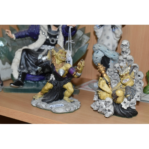 362 - EIGHT ENCHANTICA FANTASY FIGURES, to include limited edition pieces : 'Vrorst on his Ice Throne', wi... 