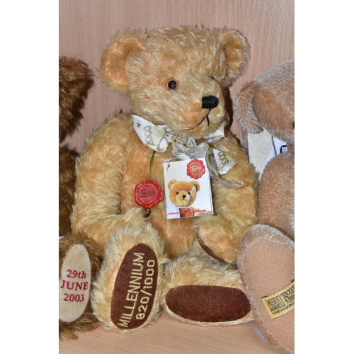 366 - THREE LIMITED EDITION TEDDY BEARS, comprising a Merrythought 'Gloopy' limited edition numbered 18/50... 