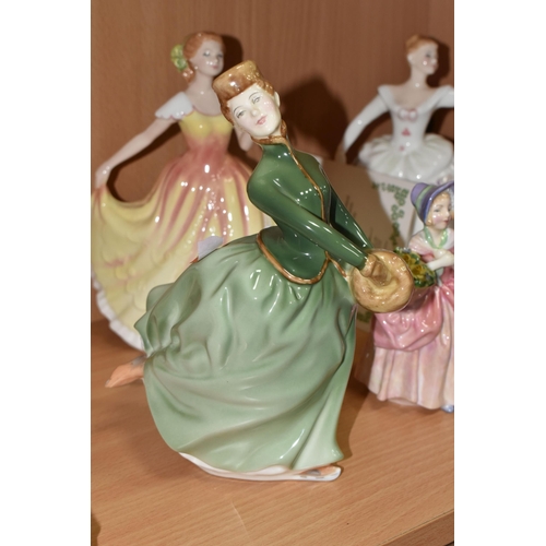 367 - FIVE ROYAL DOULTON FIGURINES, comprising Grace HN2318, Deborah Figure of the Year 1995 HN3644 with c... 