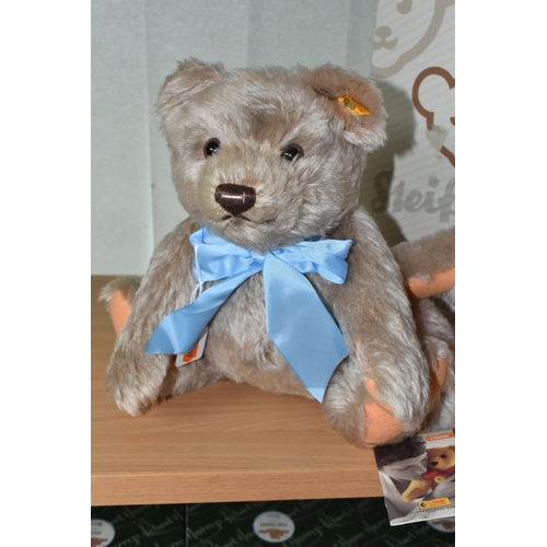 369 - TWO STEIFF 'CLASSIC JACKIE' TEDDY BEARS, no 003516, each fully jointed, with caramel 'fur', apricot ... 