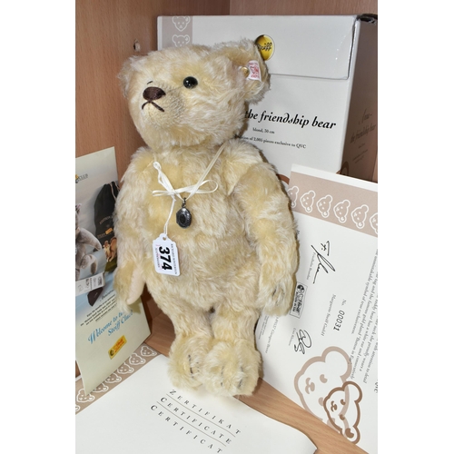 374 - A BOXED STEIFF LIMITED EDITION 'ANNA - THE FRIENDSHIP BEAR', no 661952, jointed in blond mohair 'fur... 