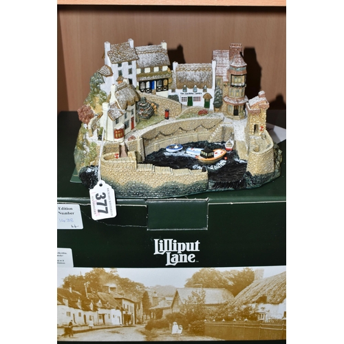 377 - A BOXED LILLIPUT LANE 'YULETIDE HARBOUR' LIMITED EDITION SCULPTURE, L2886, with deeds numbered 1438,... 