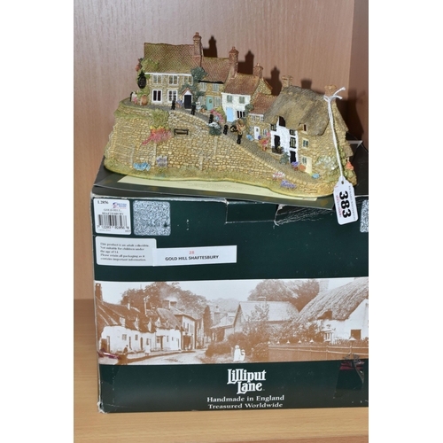 383 - A BOXED LILLIPUT LANE 'GOLD HILL, SHAFTESBURY' LIMITED EDITION SCULPTURE, L2886, with certificate nu... 