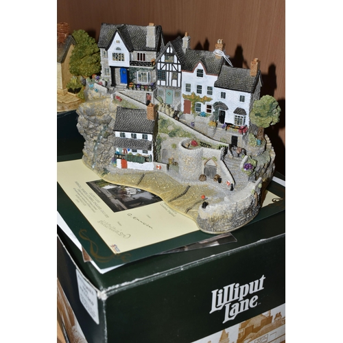 387 - TWO BOXED LIMITED EDITION LILLIPUT LANE SCULPTURES, comprising 'The Old Sun Inn', L2796, with certif... 