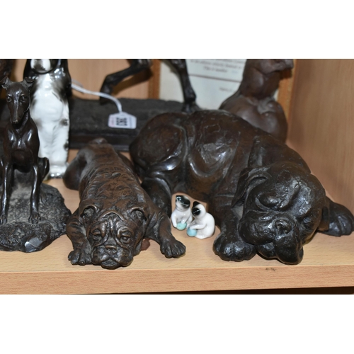 393 - A GROUP OF BRONZED RESIN FIGURINES, comprising a limited edition Welsh Pony by Chuff produced by Her... 