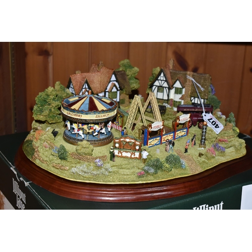 407 - A LIMITED EDITION LILLIPUT LANE 'ALL THE FUN OF THE FAIR' SCULPTURE, L2617, 299/850, with wooden pli... 